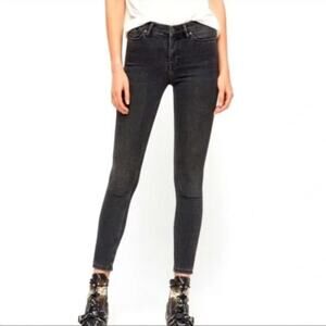 All Saints Miller Faded Black Skinny Jeans Mid Rise Stretch Womens Size S